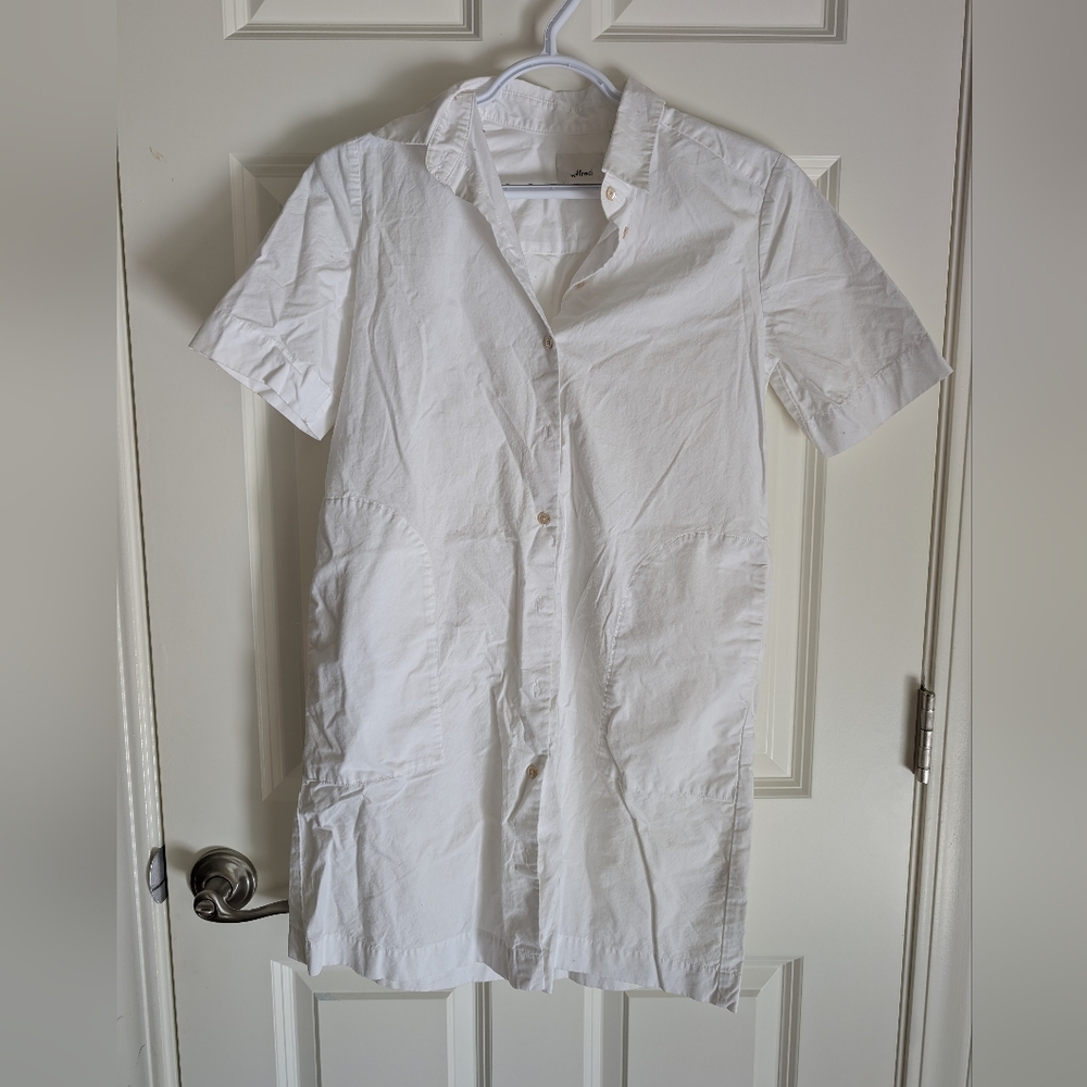 Wilfred Free Cream Button-Up Blouse Dress